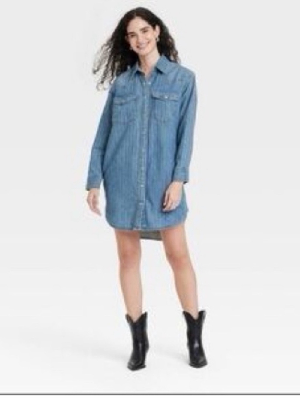 Universal Thread Western Long Sleeve Soft Shirt Dress Size XS | NWT - Picture 2 of 11